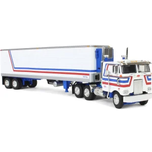 Manufacturer_DCP by First Gear Box Trucks & Trailers<1/64 Peterbilt 352 CEO with 40ft Vintage Reefer Trailer, USA Bicentennial Patriot, DCP by First Gear