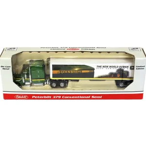 Manufacturer_SpecCast Box Trucks & Trailers<1/64 Peterbilt 379 Conventional Semi with John Deere "The New World Power 9000 Series 4WD's" Trailer