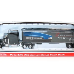Manufacturer_SpecCast Box Trucks & Trailers<1/64 Peterbilt 379 Conventional Semi Bank, Ford New Holland 8970