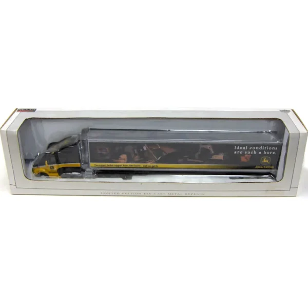 Manufacturer_SpecCast Box Trucks & Trailers<1/64 Peterbilt 387 John Deere Construction Black Semi