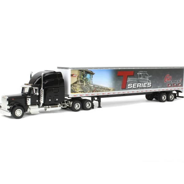 Manufacturer_SpecCast Box Trucks & Trailers<1/64 Peterbilt 379 Semi with Gleaner T Series Combine Trailer