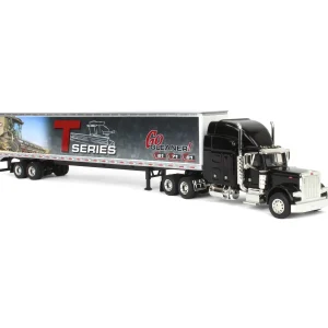 Manufacturer_SpecCast Box Trucks & Trailers<1/64 Peterbilt 379 Semi with Gleaner T Series Combine Trailer