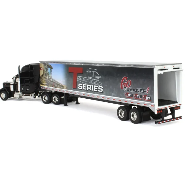Manufacturer_SpecCast Box Trucks & Trailers<1/64 Peterbilt 379 Semi with Gleaner T Series Combine Trailer