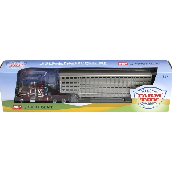 Manufacturer_DCP by First Gear Agricultural Trucks<1/64 Peterbilt 359 Sleeper with Wilson Vintage Livestock Trailer, 2024 National Farm Toy Museum
