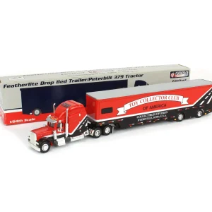 Manufacturer_SpecCast Lowboys & Flatbeds<1/64 Peterbilt 379 SpecCast Semi with Toy Collector Club Featherlite Drop Bed Trailer