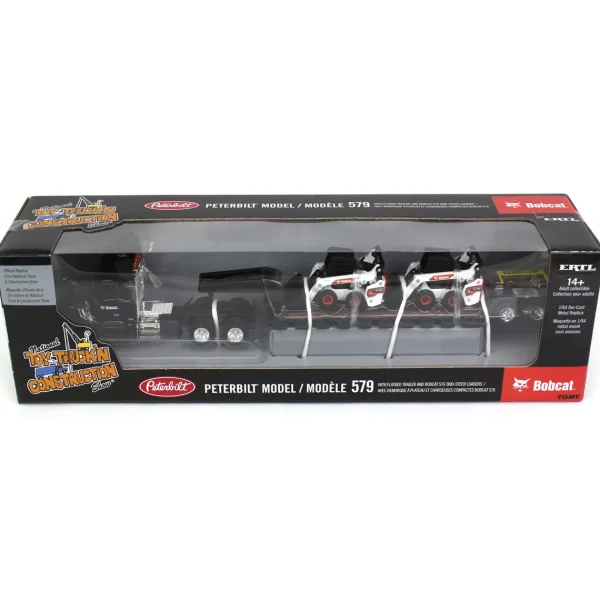 Manufacturer_ERTL Lowboys & Flatbeds<1/64 Peterbilt 579 w/ Lowboy & 2 Bobcat S76 Skid-Steer Loaders, 2022 NTT'NC Show