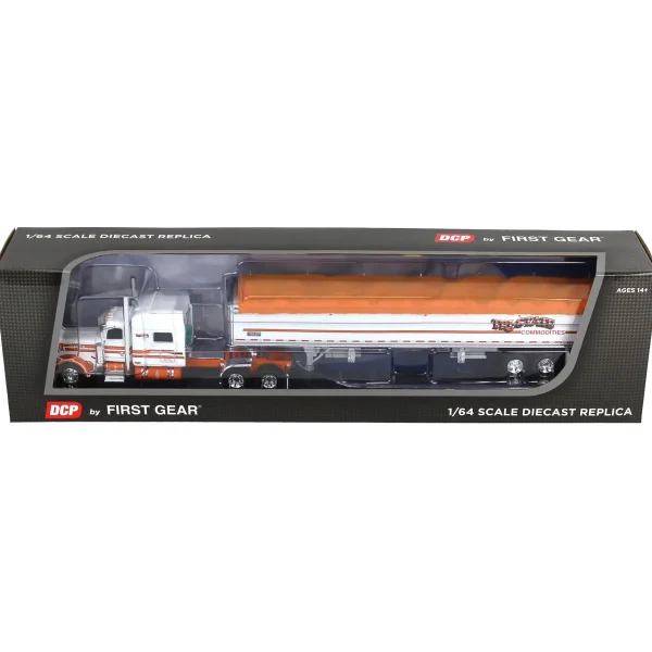 Manufacturer_DCP by First Gear Agricultural Trucks<1/64 Peterbilt 389 with 50ft Tri-Axle Grain Trailer, Tri-State Commodities, DCP by First Gear