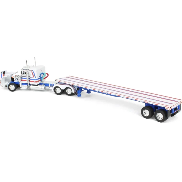 Manufacturer_DCP by First Gear Lowboys & Flatbeds<1/64 Peterbilt 359 with 48ft Utility Flatbed Trailer, USA Bicentennial Patriot, DCP by First Gear
