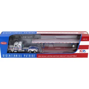 Manufacturer_DCP by First Gear Lowboys & Flatbeds<1/64 Peterbilt 359 with 48ft Utility Flatbed Trailer, USA Bicentennial Patriot, DCP by First Gear