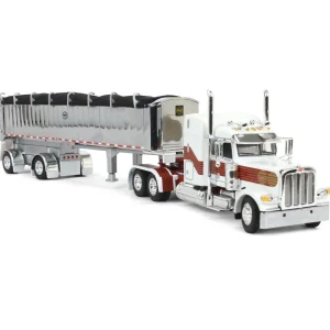 Manufacturer_DCP by First Gear Dump Trucks<1/64 Peterbilt 389 with MAC Coal End Dump Trailer, White/Red/Gold, DCP by First Gear