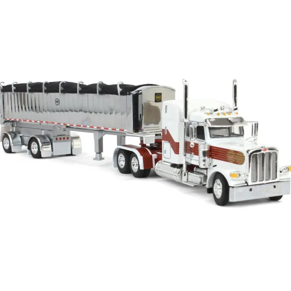 Manufacturer_DCP by First Gear Dump Trucks<1/64 Peterbilt 389 with MAC Coal End Dump Trailer, White/Red/Gold, DCP by First Gear