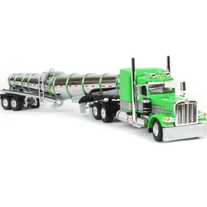 Manufacturer_DCP by First Gear Tanker Trucks<1/64 Peterbilt 389 with Polar Deep Drop Trailer, Green/Silver/Black, DCP by First Gear