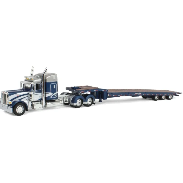 Manufacturer_DCP by First Gear Lowboys & Flatbeds<1/64 Peterbilt 389 with Talbert 5553T Traveling Axle Trailer, Blue/Silver, DCP by First Gear