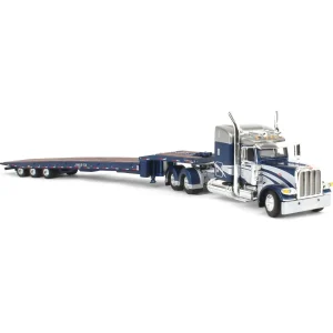 Manufacturer_DCP by First Gear Lowboys & Flatbeds<1/64 Peterbilt 389 with Talbert 5553T Traveling Axle Trailer, Blue/Silver, DCP by First Gear