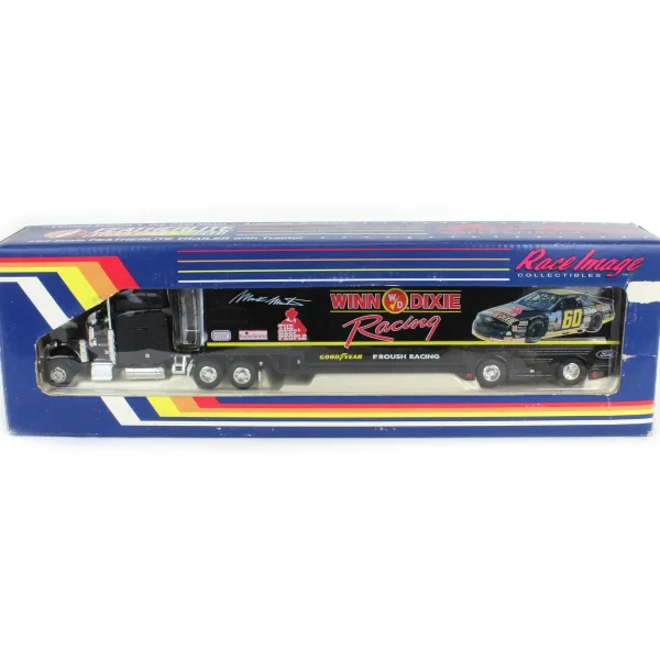 Manufacturer_SpecCast Box Trucks & Trailers<1/64 Peterbilt Semi with Winn Dixie Racing Featherlite Box Trailer