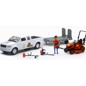 Manufacturer_New Ray Toys Inc. Pickup Trucks<1/18 Pickup Truck and Trailer w/ Kubota Mower, Figure & Accessories by New Ray