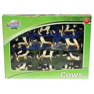 Manufacturer_Universal Hobbies Wooden Barns & Large Accessories | Play Animals & Accessories<1/32 12 Piece Black and White Cow Set