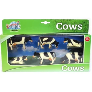 Manufacturer_Universal Hobbies Wooden Barns & Large Accessories<1/32 6 Piece Black and White Cow Set