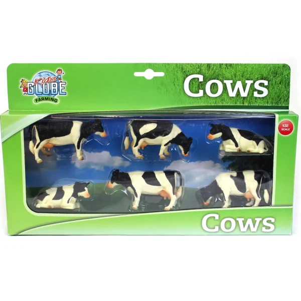 Manufacturer_Universal Hobbies Wooden Barns & Large Accessories<1/32 6 Piece Black and White Cow Set