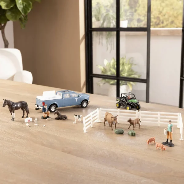 Manufacturer_ERTL Atvs & Side By Sides | Pickup Trucks<1/32 30-Piece Veterinarian Set with John Deere Gator
