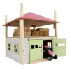 Outback Toys Wooden Barns & Large Accessories<1/32 PINK Wooden Hay Barn with Loft and Adjustable Roof by Kids Globe