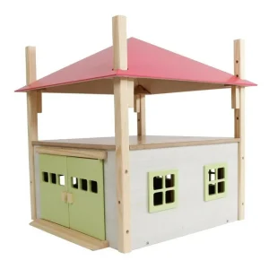 Outback Toys Wooden Barns & Large Accessories<1/32 PINK Wooden Hay Barn with Loft and Adjustable Roof by Kids Globe