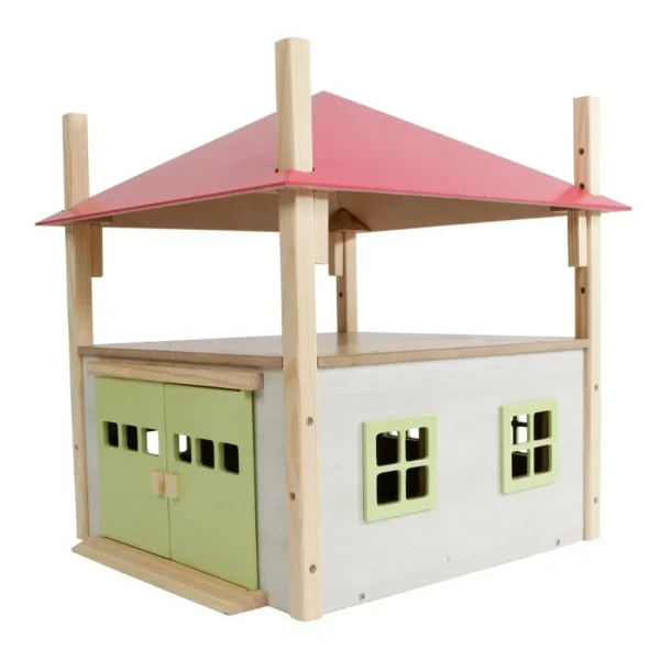 Outback Toys Wooden Barns & Large Accessories<1/32 PINK Wooden Hay Barn with Loft and Adjustable Roof by Kids Globe