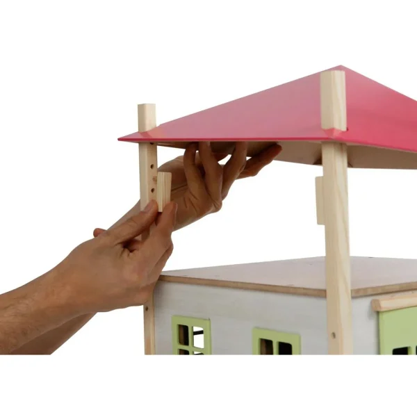 Outback Toys Wooden Barns & Large Accessories<1/32 PINK Wooden Hay Barn with Loft and Adjustable Roof by Kids Globe