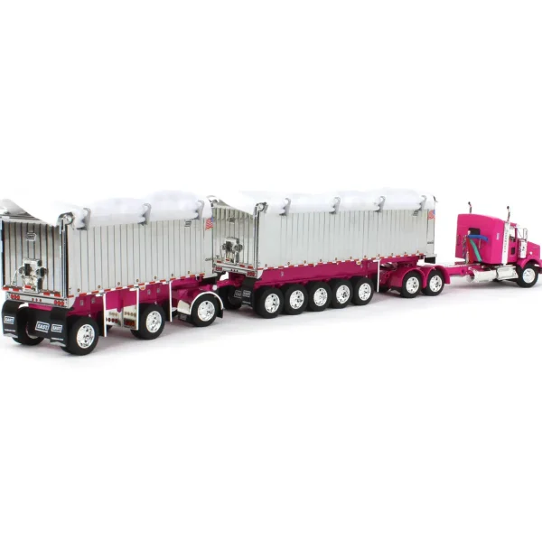 Manufacturer_DCP by First Gear Dump Trucks<1/64 Pink/Chrome Kenworth T800 w/ Chrome East Genesis II End Dump Trailers, DCP by First Gear