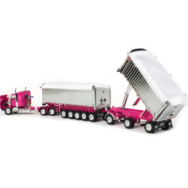 Manufacturer_DCP by First Gear Dump Trucks<1/64 Pink/Chrome Kenworth T800 w/ Chrome East Genesis II End Dump Trailers, DCP by First Gear