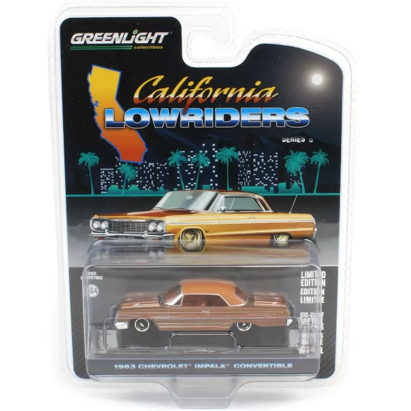 Manufacturer_Greenlight Collectibles Cars & Suvs<Pinstriped Chase ~ 1/64 1963 Chevrolet Impala SS Convertible, Bronze Metallic, California Lowriders Series 6