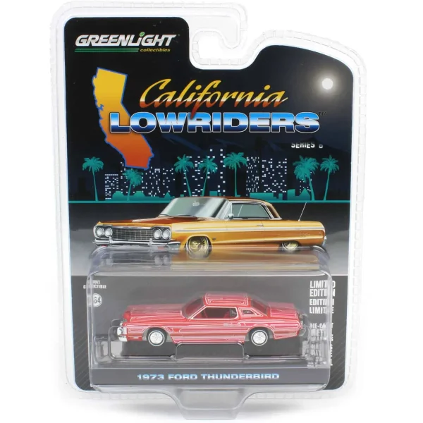 Manufacturer_Greenlight Collectibles Cars & Suvs<Pinstriped Chase ~ 1/64 1973 Ford Thunderbird, Red Custom, California Lowriders Series 6