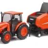 Manufacturer_New Ray Toys Inc. Pickup Trucks<1/18 Plastic Kubota M5-111 Tractor with Hay Baler and Sounds