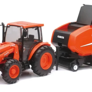 Manufacturer_New Ray Toys Inc. Pickup Trucks<1/18 Plastic Kubota M5-111 Tractor with Hay Baler and Sounds