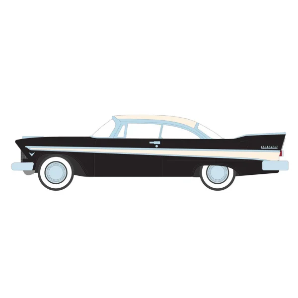 Manufacturer_Greenlight Collectibles Cars & Suvs<1/64 1957 Plymouth Belvedere, Jet Black & Sand Dune White, Showroom Floor Series 6