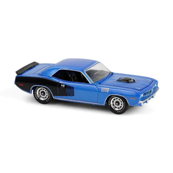 Manufacturer_Greenlight Collectibles Cars & Suvs<1/64 1971 Plymouth 'Cuda 440 6bbl Shaker, B5 Blue, 'Cuda 60th Anniversary, Anniversary Collection Series 17
