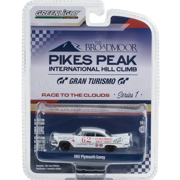 Manufacturer_Greenlight Collectibles Cars & Suvs<1/64 1957 Plymouth Savoy #62, Joe Giba, Pikes Peak International Hill Climb Series 1