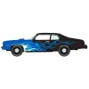 Manufacturer_Johnny Lightning Cars & Suvs<1/64 1974 Pontiac GTO, Black with Blue Flames, Johnny Lightning
