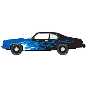 Manufacturer_Johnny Lightning Cars & Suvs<1/64 1974 Pontiac GTO, Black with Blue Flames, Johnny Lightning