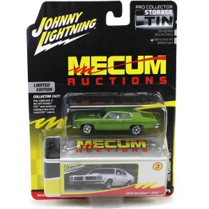 Manufacturer_Johnny Lightning Cars & Suvs<1/64 1974 Pontiac GTO, Emerald Green, Mecum Auctions, Johnny Lightning Collector Tin Series 15