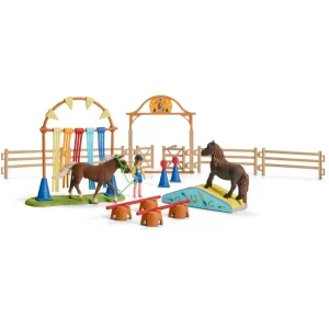 Manufacturer_Schleich Play Animals & Accessories<Pony Agility Training Set by Schleich includes 26 pieces