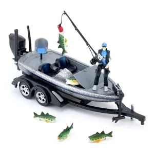 Manufacturer_Big Country Toys Big Country Toys<1/20 Professional Bass Boat with Angler, Fish, Fishing Pole, and Boat Trailer by Big Country Toys
