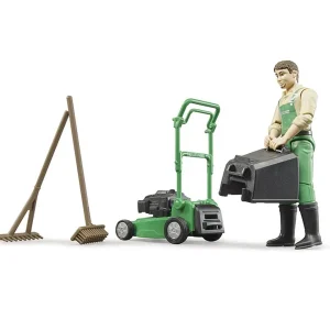 Manufacturer_Bruder Toys Lawn & Garden<1/16 Push Lawn Mower with Gardener & Accessories by Bruder