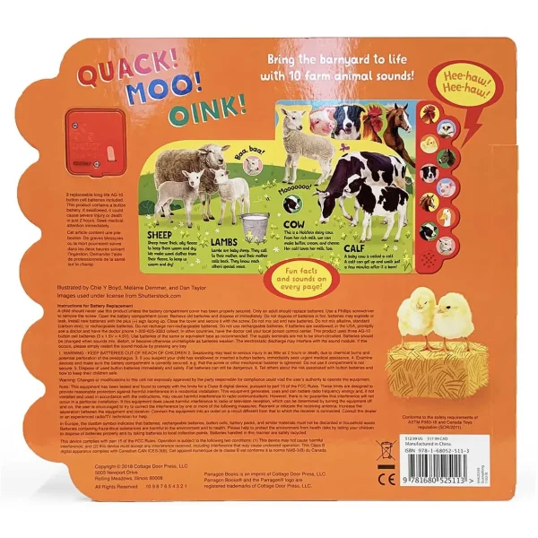 Outback Toys Books, Calendars & Dvds<Quack! Moo! Oink! Let's Listen to the Farm Sound Board Book