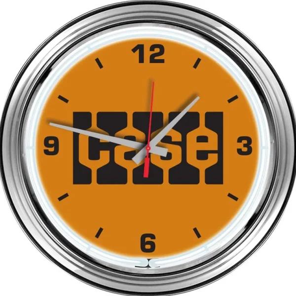 Outback Toys Farm Art & DéCor<16" Chrome Steel Case Block Style Logo Neon Clock