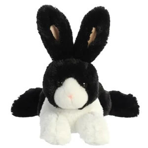 Manufacturer_Aurora Stuffed Animals & Puppets<12" Dutch Rabbit Black & White Flopsie Plush by Aurora