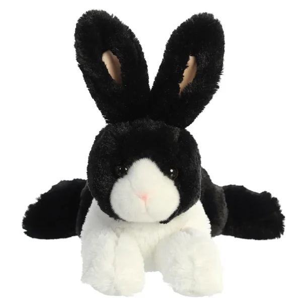 Manufacturer_Aurora Stuffed Animals & Puppets<12" Dutch Rabbit Black & White Flopsie Plush by Aurora