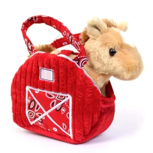Manufacturer_Aurora Stuffed Animals & Puppets<7" Red Barn Horse Pet Carrier Fancy Pals Purse Plush Animal By Aurora
