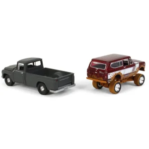 Outback Toys Pickup Trucks<"Off Road" ~ 1/64 Exclusive Limited Edition International 2 Pack: 1965 Model 1200 & Muddy 1979 Scout