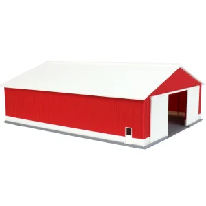 Outback Toys 3D Print & Small Accessories<1/64 "The Professional" Red/White 60ft x 80ft Machine & Farm Shed, 3D Printed